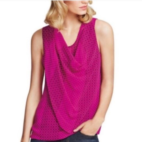 CAbi Tops - CAbi Brilliant Blouse Draped Sleeveless Fuschia